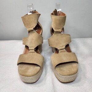 Lucky Brand Rillyon Womens Size 10 M Platform Espadrilles Wedge Sandal Brown 615